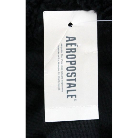 NWT Aeropostale Jrs Sz M Black Sequin Insulated Vest Removeable Faux Fur Trim - Picture 8 of 10